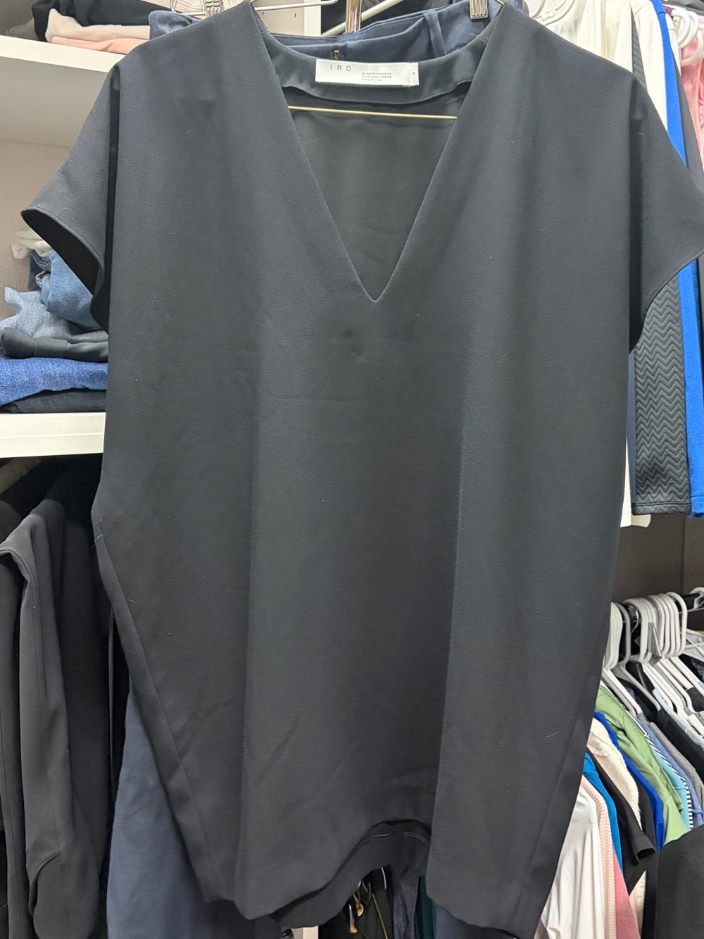 IRO Black V-Neck mini dress 38 / 6